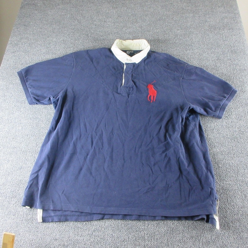 Polo By Ralph Lauren Polo Shirt Mens 3XB Blue Short Sleeve Big Pony Logo Rugby